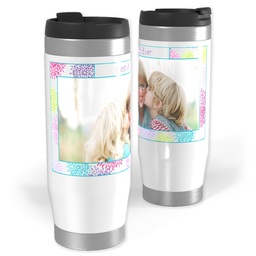 Photo Travel Tumbler with Flower Frame design