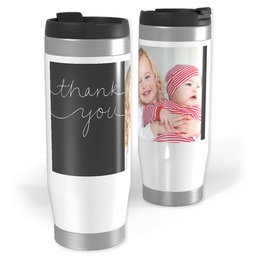 Photo Travel Tumbler with Flowing Gratitude design