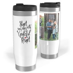Photo Travel Tumbler with Grateful Heart design