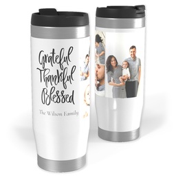 Photo Travel Tumbler with Grateful Thankful Blessed design