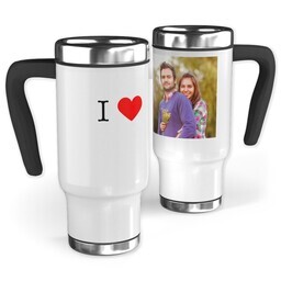 14oz Stainless Steel Travel Photo Mug with I Heart design