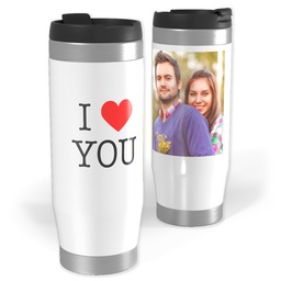 Photo Travel Tumbler with I Heart You design