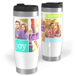 Photo Travel Tumbler with Joy And Laughter design