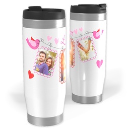 Photo Travel Tumbler with Love Birds design