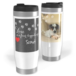 Photo Travel Tumbler with Love Is A Four-Legged Word design