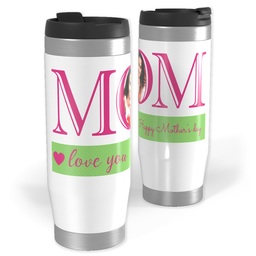 Photo Travel Tumbler with Mom Love You design