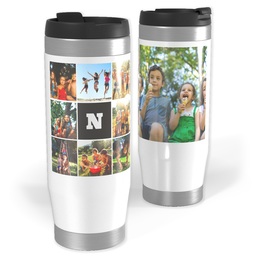 Photo Travel Tumbler with Monogram Black design