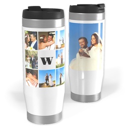 Photo Travel Tumbler with Monogram White design