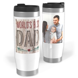 Photo Travel Tumbler with World's Best Natural Dad design