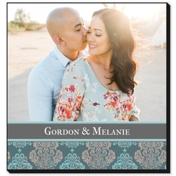 12x12 High Gloss Photo Wall Art with Damask design