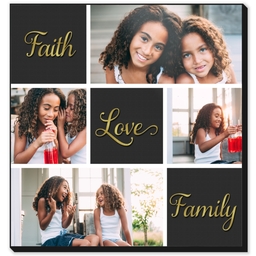 12x12 High Gloss Photo Wall Art with Faith Love Family design