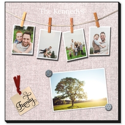 12x12 High Gloss Photo Wall Art with Snapshot Family Bulletin Board design