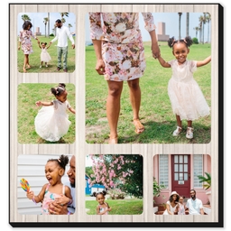 12x12 High Gloss Photo Wall Art with White Washed Wood Collage design