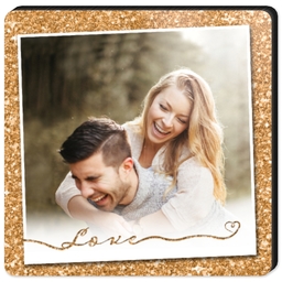 High Gloss Easel Print 5x5 with Glitter Snapshot Love design