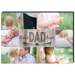 High Gloss Easel Print 5x7 with Natural Best Dad Ever design