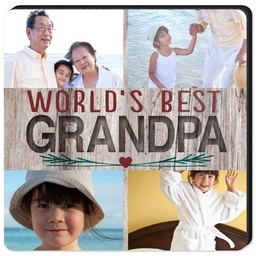 High Gloss Easel Print 5x5 with Natural World's Best Grandpa design