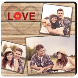 High Gloss Easel Print 5x5 with Rustic Love design