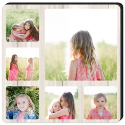 High Gloss Easel Print 5x5 with Whitewashed Wood Collage design