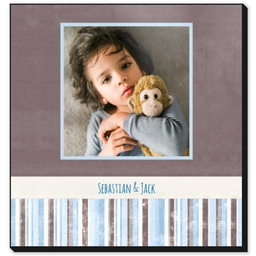 12x12 High Gloss Photo Wall Art with Blue Shabby Chic design