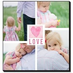 12x12 High Gloss Photo Wall Art with Heart Love design