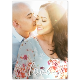 Metal Print 5x7 with Love Heart Script design