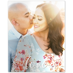 Metal Print 8x10 with Love Heart Script design