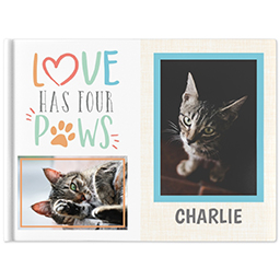 5x7 Hard Cover Photo Book, Matte with Paws of Love design