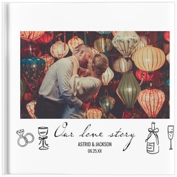 8x8 Soft Cover Photo Book with Our Love Story design