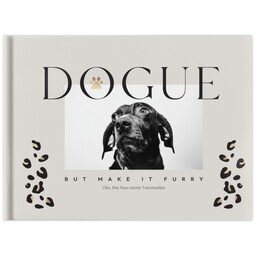 5x7 Hard Cover Photo Book, Glossy with Platinum Dog design