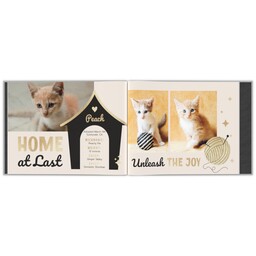 Same-Day 8x10 Linen Cover Photo Book with Play Day Cat design