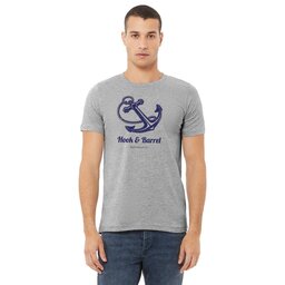 Unisex Jersey Tee - Athletic Heather, Size L with Anchor design