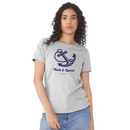 Womens Jersey Short Sleeve Tee - Athletic Heather, Size S with Anchor design