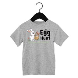 Toddler Jersey Short Sleeve Tee - Athletic Heather, Size 2T with Annual Egg Hunt design