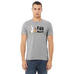 Unisex Jersey Tee - Athletic Heather, Size L with Annual Egg Hunt design