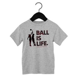 Toddler Jersey Short Sleeve Tee - Athletic Heather, Size 2T with Ball Is Life design