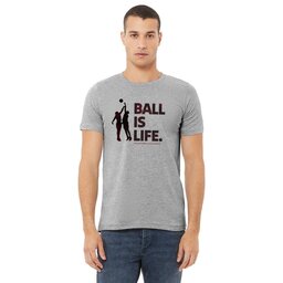 Unisex Jersey Tee - Athletic Heather, Size L with Ball Is Life design