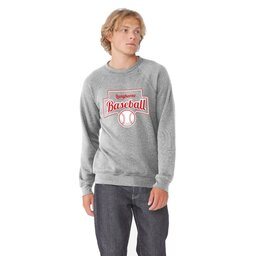 Unisex Sponge Fleece Raglan Sweatshirt - Athletic Heather, Size S with Baseball Icon design