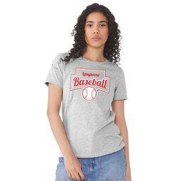 Womens Jersey Short Sleeve Tee - Athletic Heather, Size S with Baseball Icon design