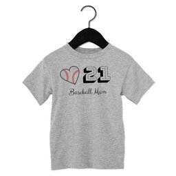 Toddler Jersey Short Sleeve Tee - Athletic Heather, Size 2T with Baseball Mom design