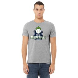 Unisex Jersey Tee - Athletic Heather, Size L with Baseball Shield design