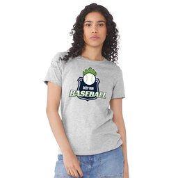 Womens Jersey Short Sleeve Tee - Athletic Heather, Size S with Baseball Shield design