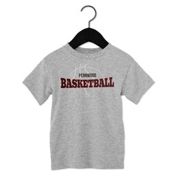 Toddler Jersey Short Sleeve Tee - Athletic Heather, Size 2T with Basketball Outline design
