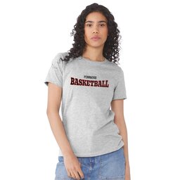 Womens Jersey Short Sleeve Tee - Athletic Heather, Size S with Basketball Outline design