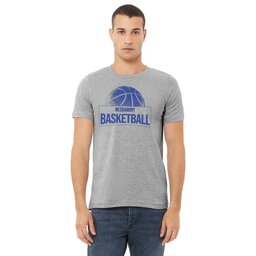 Unisex Jersey Tee - Athletic Heather, Size L with Basketball Print design