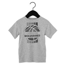 Toddler Jersey Short Sleeve Tee - Athletic Heather, Size 2T with Basketball Stripes design