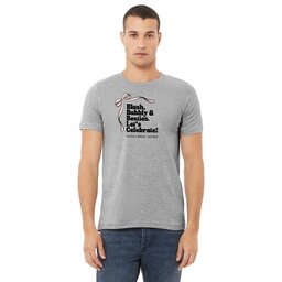 Unisex Jersey Tee - Athletic Heather, Size L with Blushin'Bride Bash design