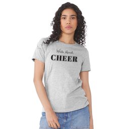 Womens Jersey Short Sleeve Tee - Athletic Heather, Size S with Cheer Block design