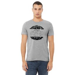 Unisex Jersey Tee - Athletic Heather, Size L with Cheer Pom design