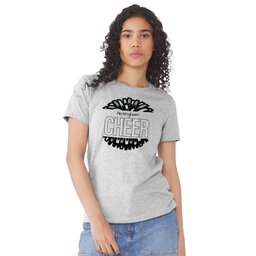 Womens Jersey Short Sleeve Tee - Athletic Heather, Size S with Cheer Pom design
