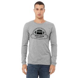 Unisex Long Sleeve Tee - Athletic Heather, Size L with Classic Football design